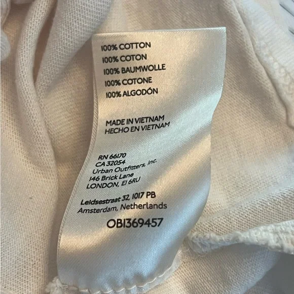 Free People Kitty Tee Ivory Cropped Puff Sleeve Bow Front Cottagecore Top Size S - Picture 8 of 9